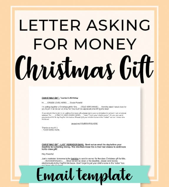 Swipe this room mom letter to parents asking for money to collect for the teacher’s Christmas gift. It’s always a good idea make sure you give parents the opportunity to contribute to the class Christmas gift by sending this letter! Get more free room mom resources and the best teacher gift ideas at roommomrescue.com! #roommom #roommomlife #templates