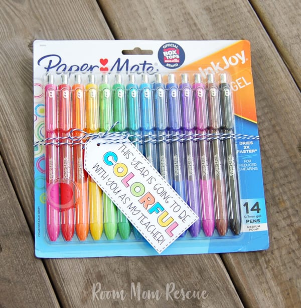 free printable teacher gift tags pens
