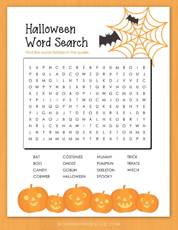 halloween word search free pdf 3rd grade