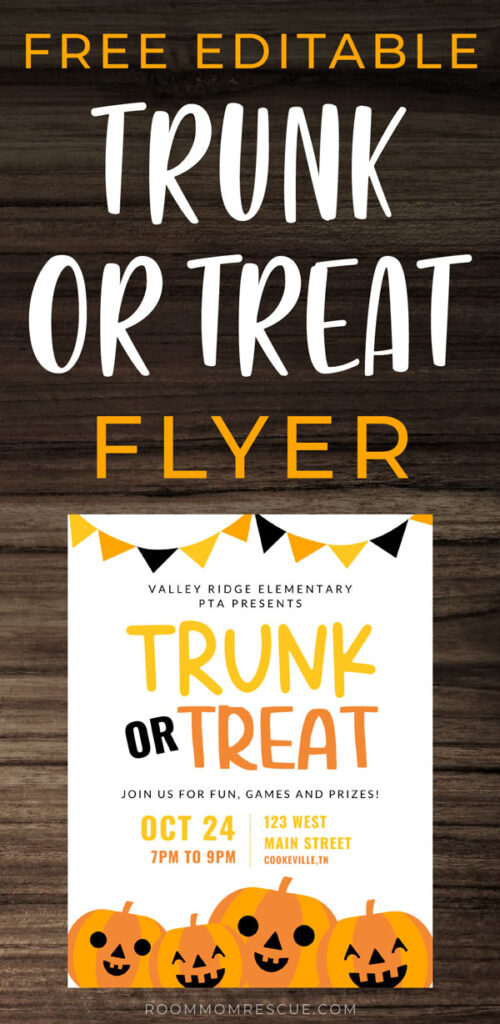 trunk or treat flyer free printable printable