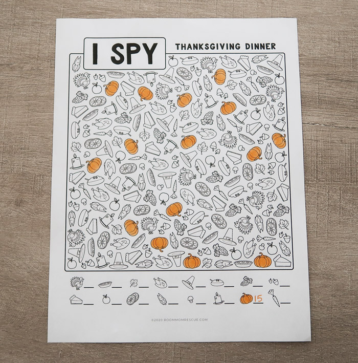 how to use the thanksgiving I spy PDF