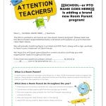 attention-grabbing room parent flyer addressed to teachers