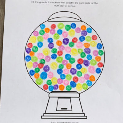 "100th Day of School Gumball Machine" display