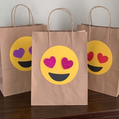 "Cute Emoji Valentine Treat Bag"