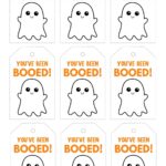 9 Free printable You've Been Booed gift tags with cute ghost on each tag